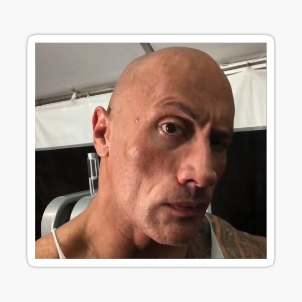 Pegatina «Dwayne The Rock Johnson ceja levantar meme» de DennisHard1