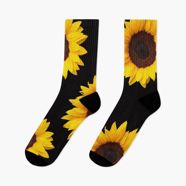 Item preview, Sunflower Seamless Pattern on Black Background designed and sold by TheCatmeow2000.