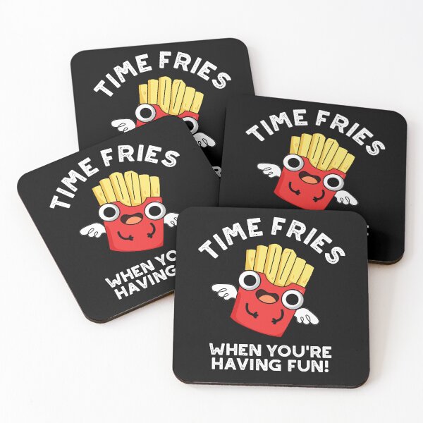 Item preview, Time Fries When You're Having Fun Funny Food Puns (Dark BG) designed and sold by punnybone.