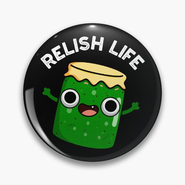 Item preview, Relish Life Funny Food Puns (Dark BG) designed and sold by punnybone.