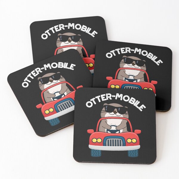Item preview, Otter-mobile Funny Car Puns (Dark BG) designed and sold by punnybone.
