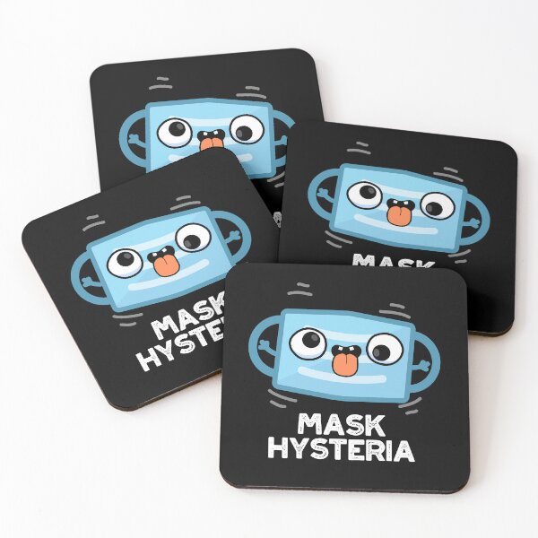 Item preview, Mask Hysteria Funny Mask Puns (Dark BG) designed and sold by punnybone.