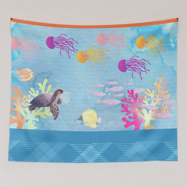 Item preview, Plaid Under the Sea designed and sold by SimplyMe-Plus.