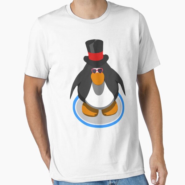 Roblox Penguin Tees Club Penguin (Black) Long Essential T-Shirt