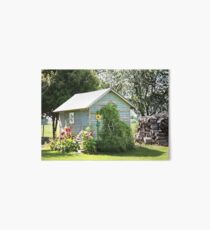 Quilt Shed with Hollyhocks Art Board