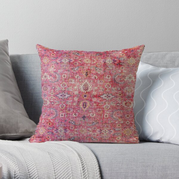 Antique Traditional Pink Oriental Moroccan Style  Throw Pillow