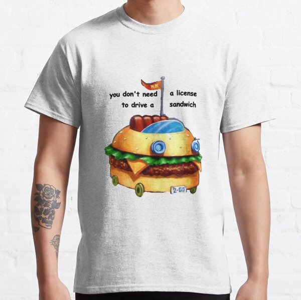 License To Drive Men S T Shirts Redbubble - flying in a cheeseburger car and catching jellyfish roblox fast food simulator youtube