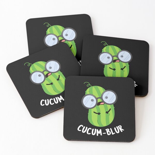 Item preview, Cucum-blur Funny Cucumber Puns (Dark BG) designed and sold by punnybone.