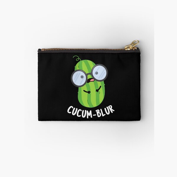 Item preview, Cucum-blur Funny Cucumber Puns (Dark BG) designed and sold by punnybone.