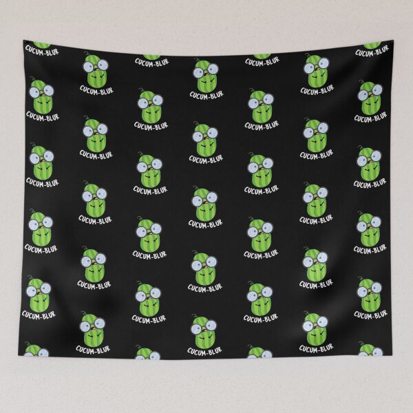 Item preview, Cucum-blur Funny Cucumber Puns (Dark BG) designed and sold by punnybone.