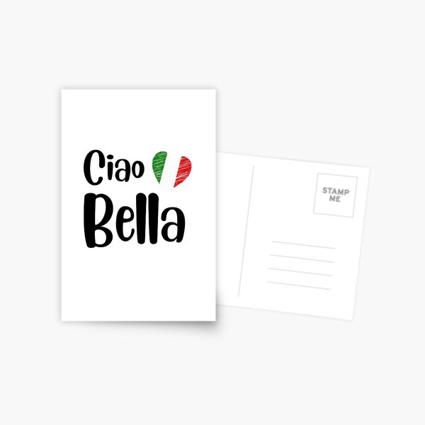 Ciao Bella, Italian Sayings Quotes, Simple Black White Design with  Italian Heart on White,  Poster for Sale by webstar2992