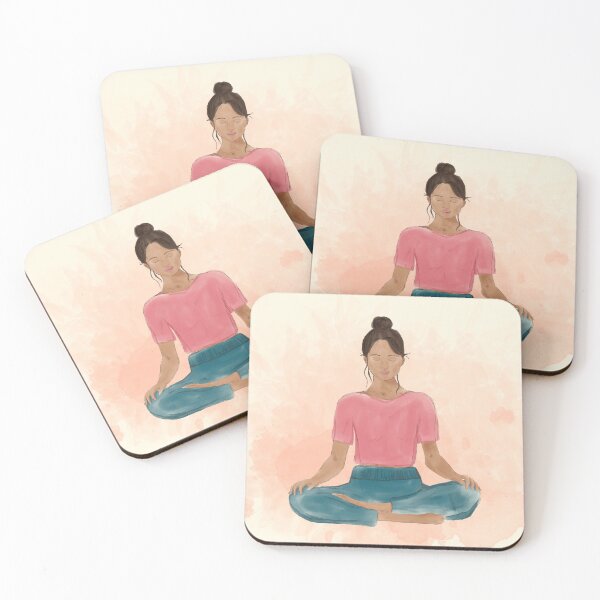 Item preview, Woman meditating art print designed and sold by Lena Pfitzner.