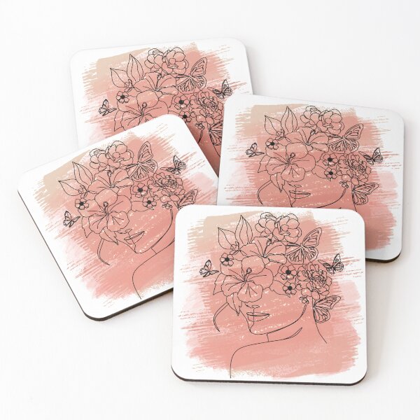 Item preview, Abstract Face with Flowers, Butterflies designed and sold by ORA_ORA.
