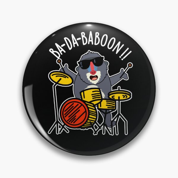 Item preview, Ba-da-ba-boon Funny Baboon Puns (Dark BG) designed and sold by punnybone.