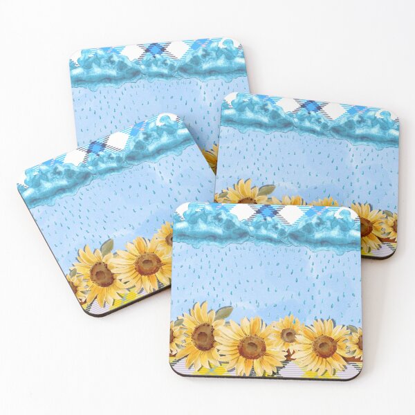Item preview, Plaid Rainy Day Sunflowers designed and sold by SimplyMe-Plus.
