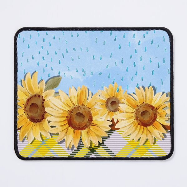 Item preview, Plaid Rainy Day Sunflowers designed and sold by SimplyMe-Plus.