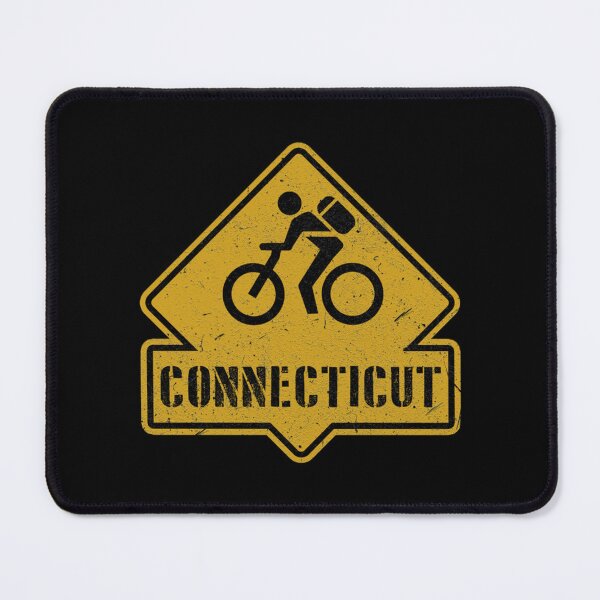 Item preview, Connecticut downhill biking warning sign designed and sold by StateAndCountry.