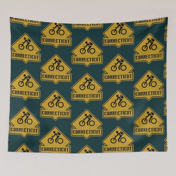 Item preview, Connecticut downhill biking warning sign   designed and sold by StateAndCountry.