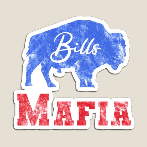 Buffalo Bills Bills Mafia Skull with Fedora Hat & Tommy Guns type Die-cut  MAGNET