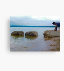 Rock Crawling Boy Canvas Print