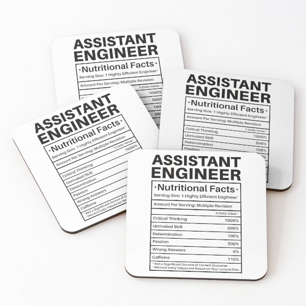 Item preview, Assistant Engineer Nutritional Facts: Funny Assistant Engineering Gift designed and sold by Adexyl.