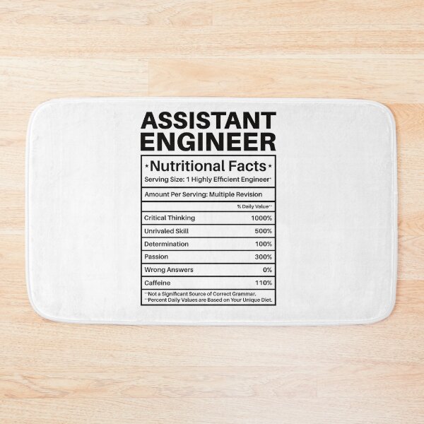 Item preview, Assistant Engineer Nutritional Facts: Funny Assistant Engineering Gift designed and sold by Adexyl.