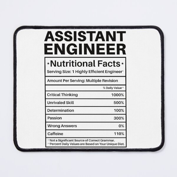 Item preview, Assistant Engineer Nutritional Facts: Funny Assistant Engineering Gift designed and sold by Adexyl.