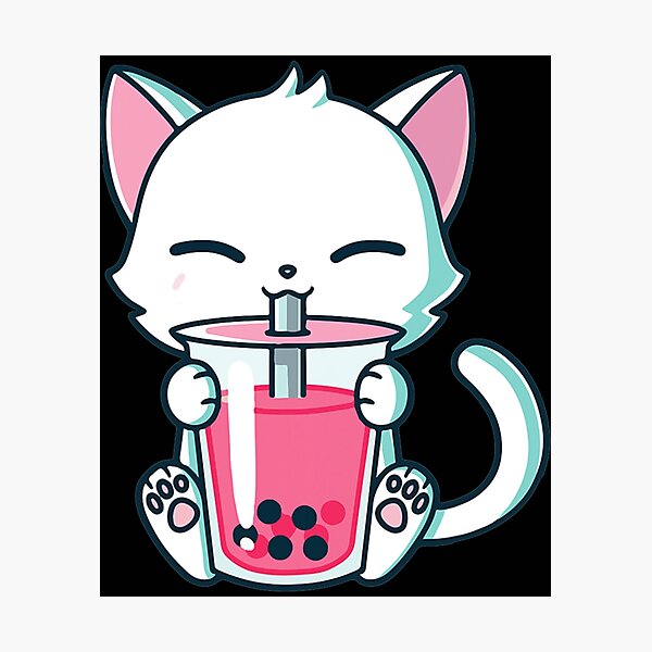 Cat Boba Tea Bubble Tea Anime Kawaii Neko Japanese T Girl