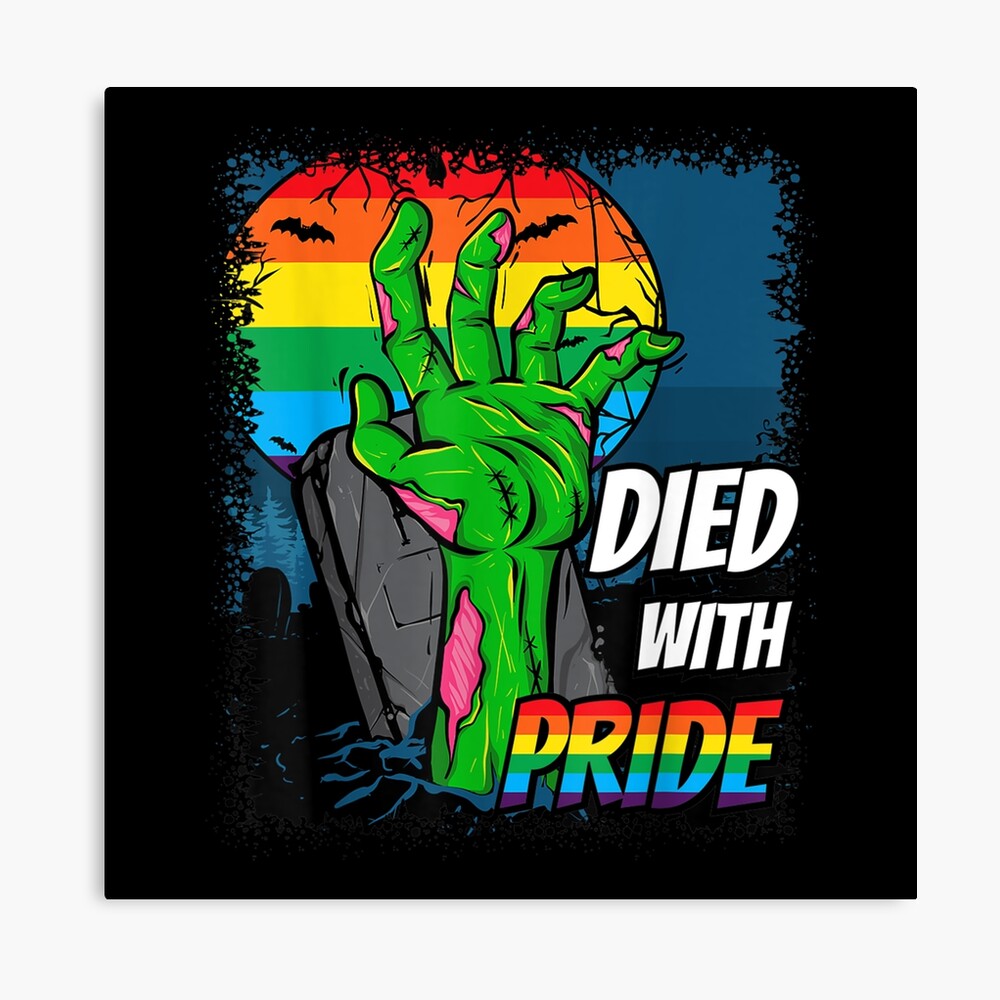 Gay Halloween Zombie Costume Died with Pride LGBTQ Lesbian 