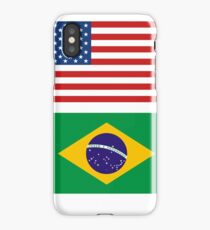 geek t Shirts Brazil Brasil flag Bandeira United States together iPhone Case