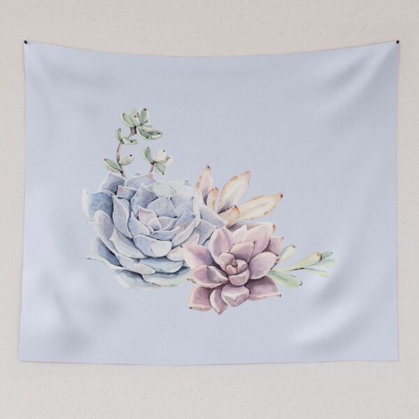 Item preview, Elegant Succulents Mint Green and Blue Desert Succulent Southwest Art designed and sold by DesertDecor.