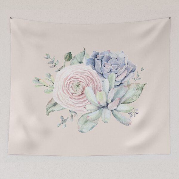 Item preview, Elegant Succulents Mint Pink Coral Desert Succulent Southwestern Art designed and sold by DesertDecor.