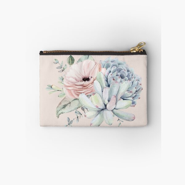 Item preview, Trendy Succulents Mint and Blue on White Desert Succulent Design designed and sold by DesertDecor.
