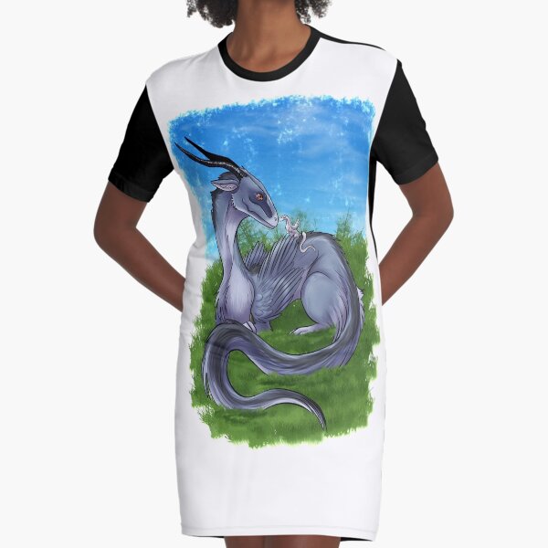 Smaugust #7 - Fuzzy Dragon Graphic T-Shirt Dress