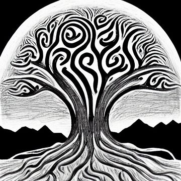 Artwork thumbnail, Tree of life in black and white by stillnessgifts