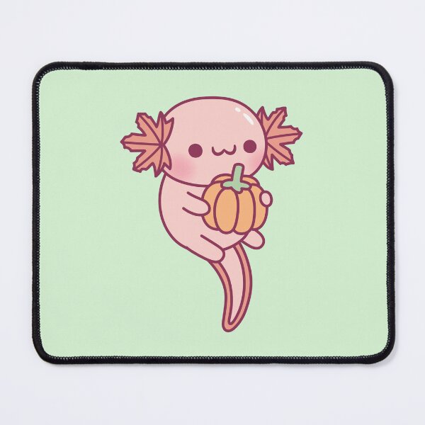 Item preview, Cute Axolotl With Pumpkin Autumn Leaves Gills designed and sold by rustydoodle.