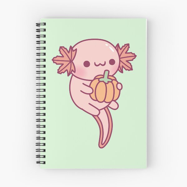 Item preview, Cute Axolotl With Pumpkin Autumn Leaves Gills designed and sold by rustydoodle.