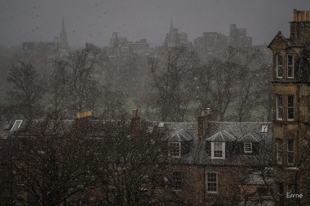 "Snowing in Edinburgh" by Errne Redbubble