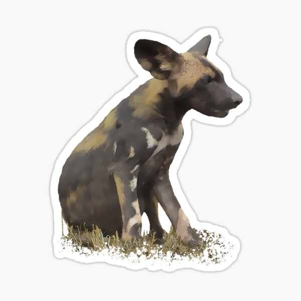 Artikel-Vorschau von Wildhund Zeichnung - afrikanischer Wildhund - Hund in Kenia / Afrika, designt und verkauft von TShirtsundMehr.
