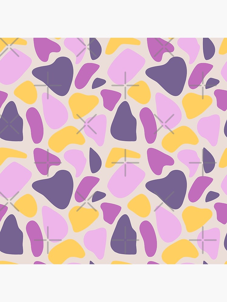 Disover Cute Colorful Mosaic Terrazzo Blob Pattern | Pink Purple Yellow Premium Matte Vertical Poster