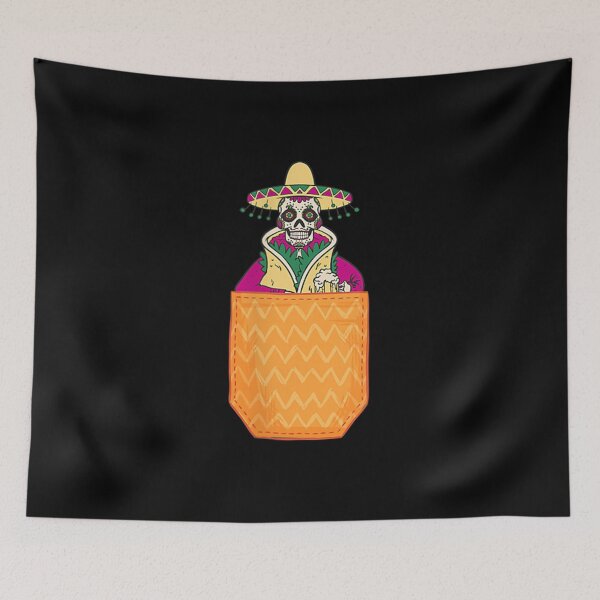 Item preview, Serape Calaca Blanket Pocket Mexican Fiesta Party  designed and sold by Jackwidforss.