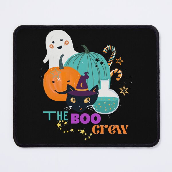Item preview, The boo crew, illustration with pumpkins, ghosts, cats, spells and potions designed and sold by Malogue.