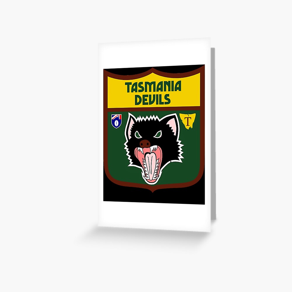 "Tasmanian Devils Football Club AFL Footy" Greeting Card For Sale By ...