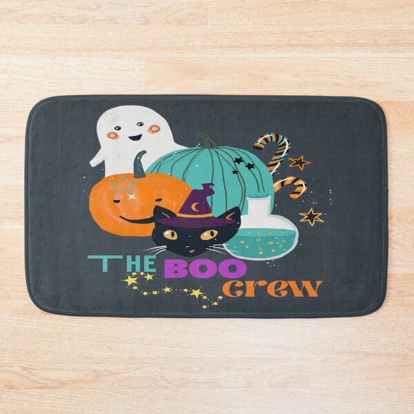 Item preview, The boo crew, illustration with pumpkins, ghosts, cats, spells and potions  designed and sold by Malogue.