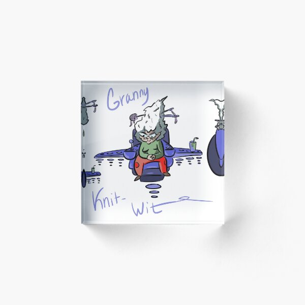 Granny Knit Wit Acrylic Block