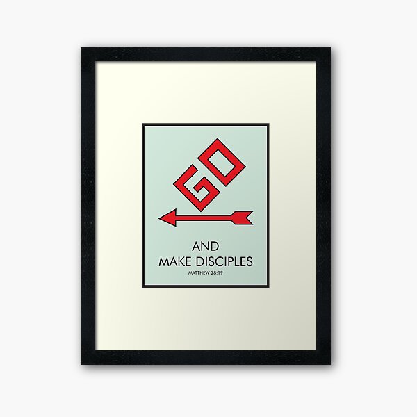 Vista previa del artículo con la obra «Id y haced discípulos», diseñado y vendido por RockN-Chicken.