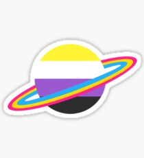 Nonbinary/Pansexual Pride Planet Sticker