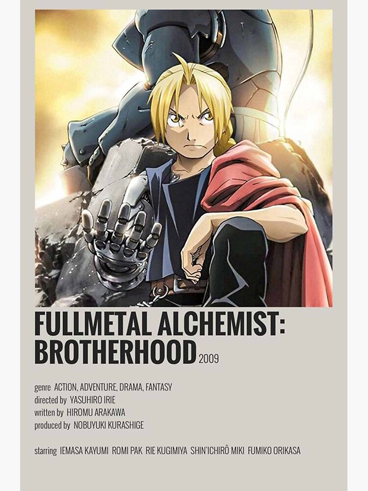 Fullmetal Alchemist Brotherhood Characters Anime Poster