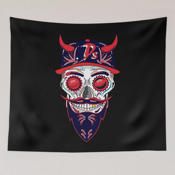 Item preview, AFL Melbourne Demons Sugar Skull designed and sold by TonyMciver.