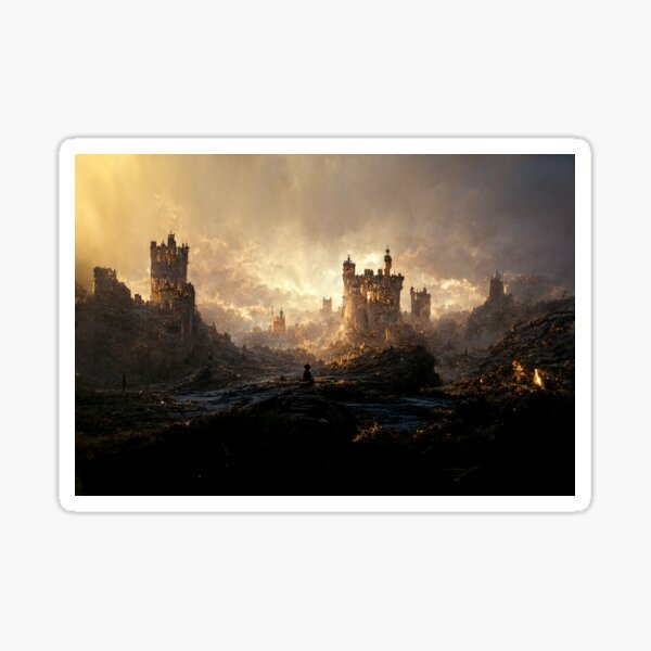The Kingdom - Epic Castle Fantasy Art Sticker